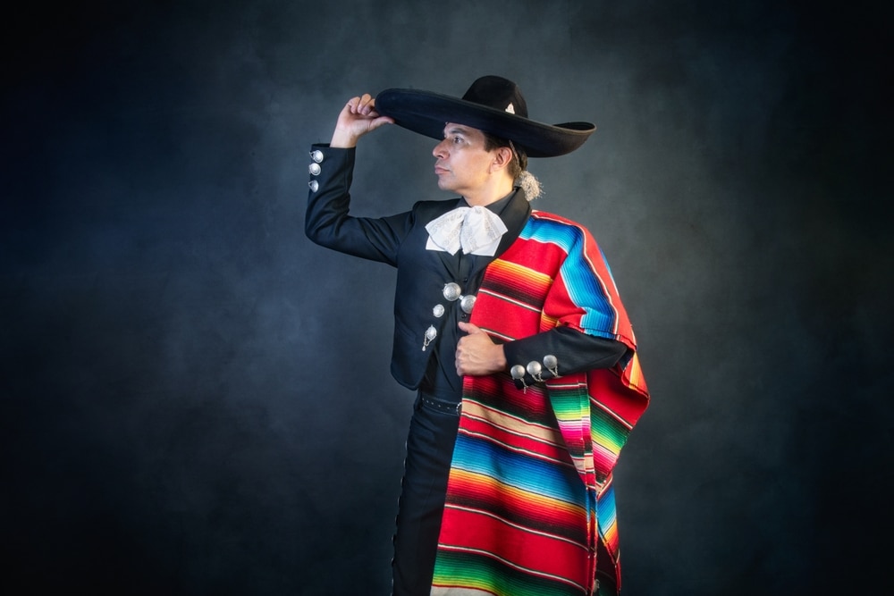 A view of a man wearing Charro suit