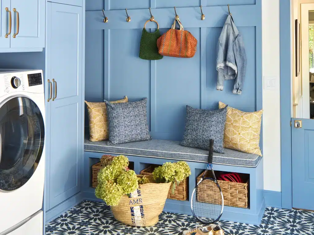 A view of a spacious laundry room