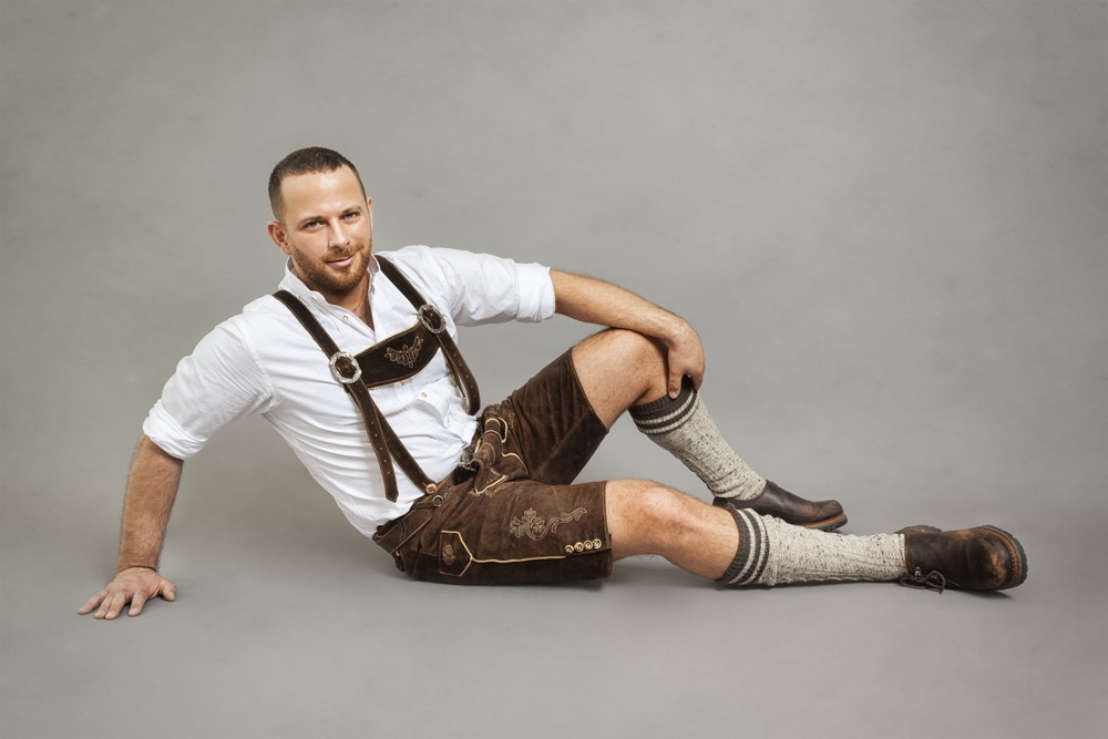 An image of a man in bavarian traditional lederhosen