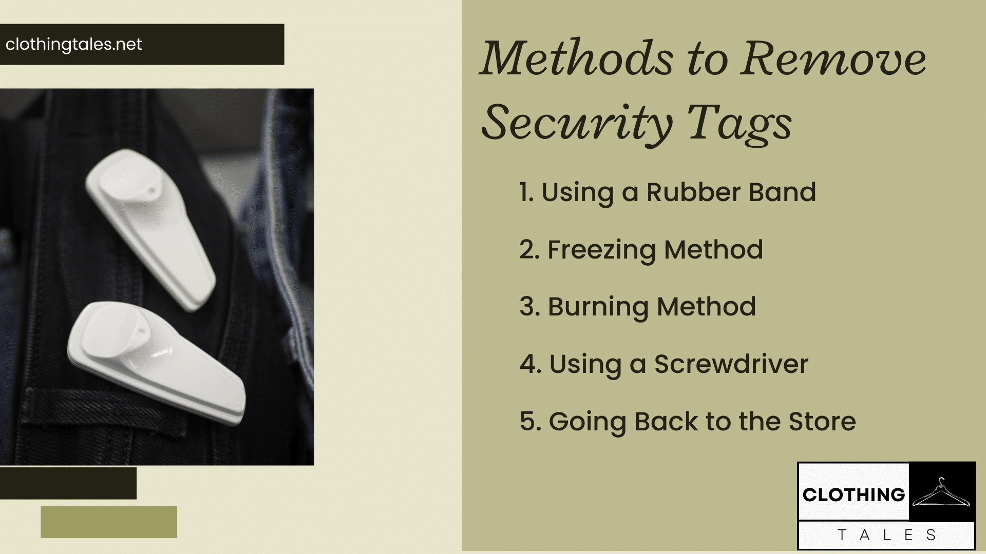 methods to remove the security tags