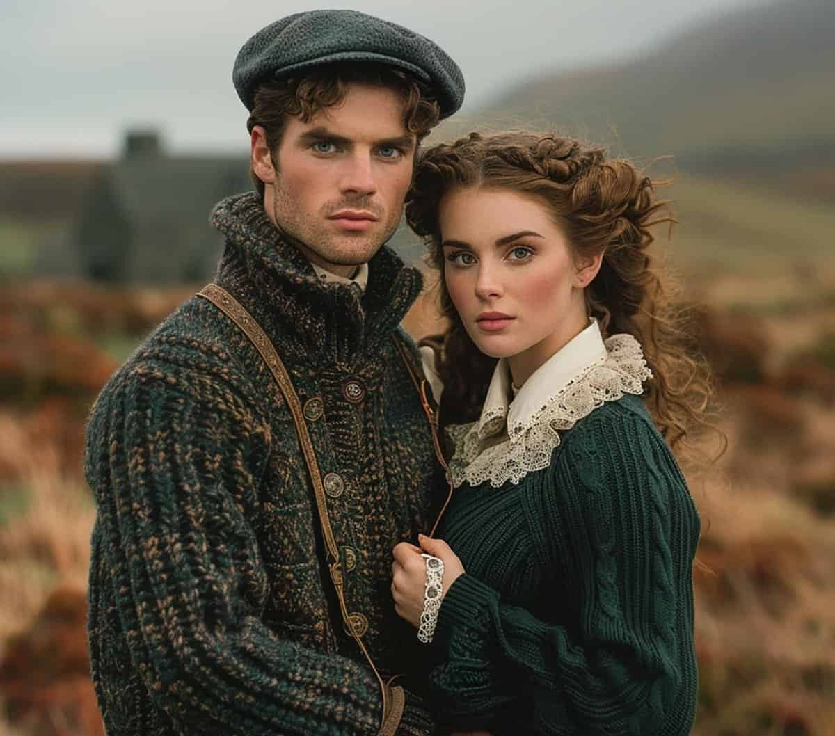 couple wearing irish clothes